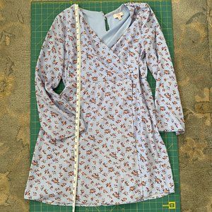 Dillard's Gianni Bini Blue Floral Wrap Dress Size XS